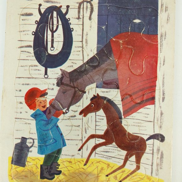 Vintage Golden Press Playskool Farm Puzzles Lot of 4 USA 80-7A 7B 7C 7D Retro - Picture 4 of 9